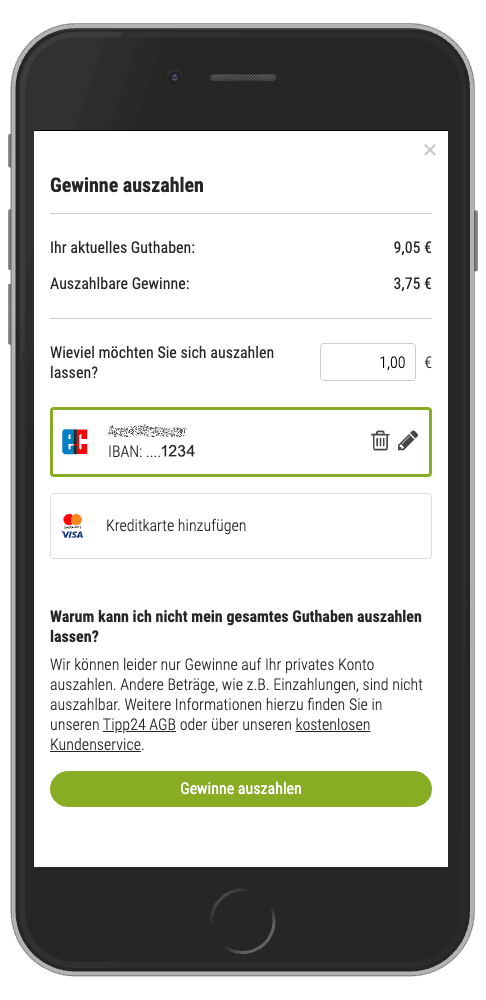 Lottogewinnauszahlung bei Tipp24 einfach online