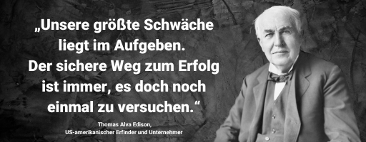 Motivierender Spruch von Thomas Edison