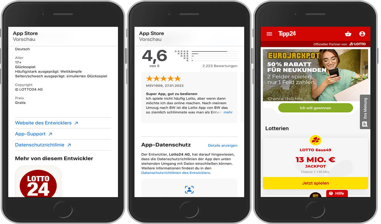 Tipp24 App Übersicht